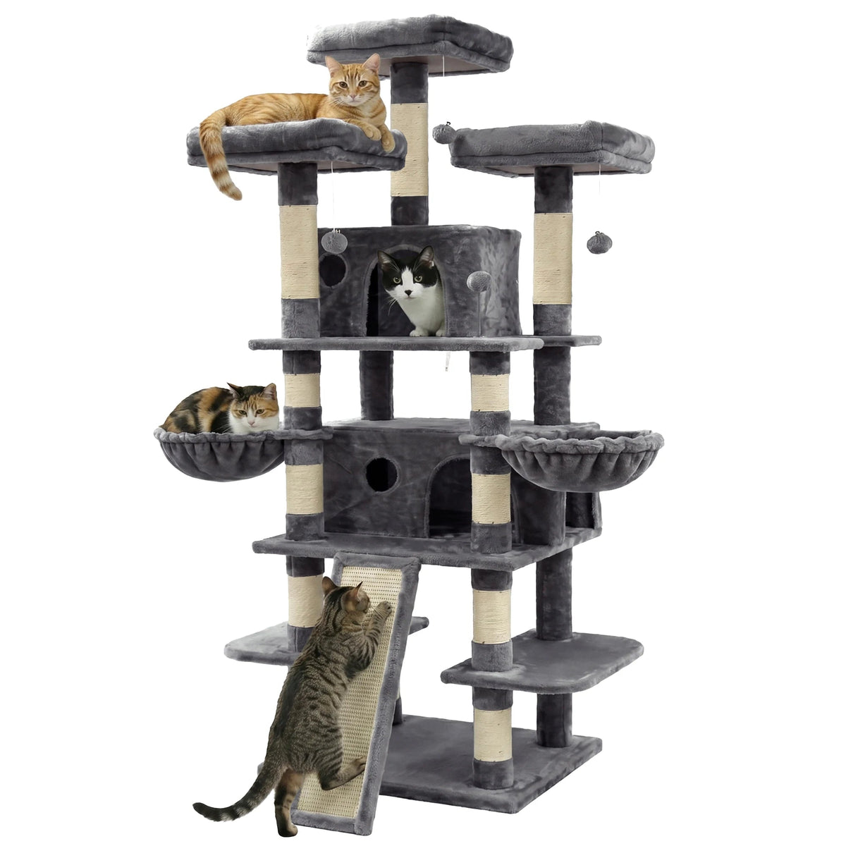 FOOWIN 68" Multi-Level Cat Tree Tower Pawnests