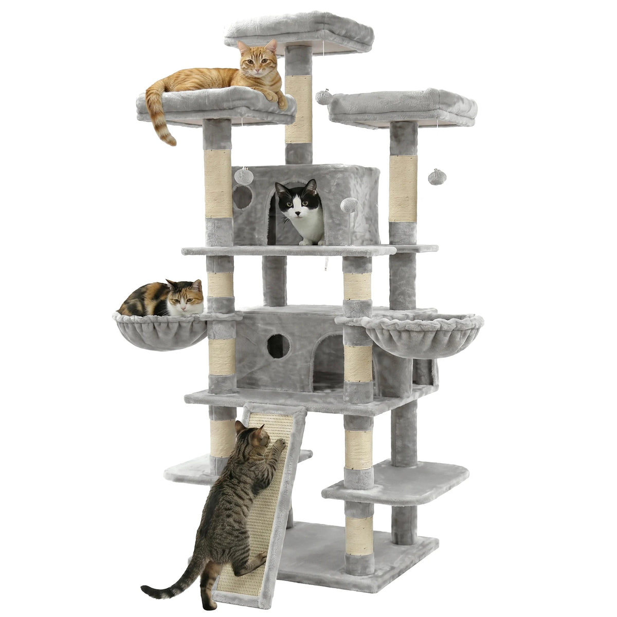 FOOWIN 68" Multi-Level Cat Tree Tower Pawnests