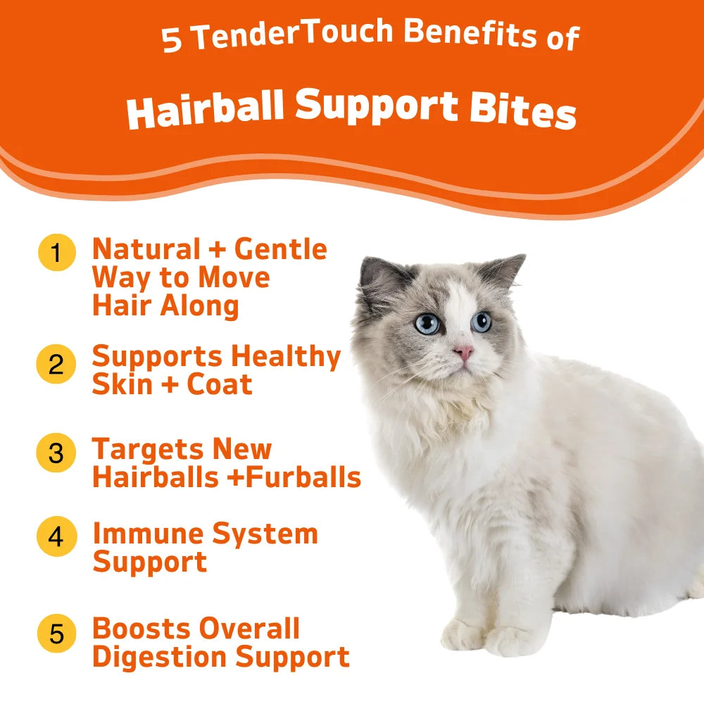 3-Pack TenderTouch™ Hairball Support + Probiotic Daily Cat Treats – product image 4 | Pawnests