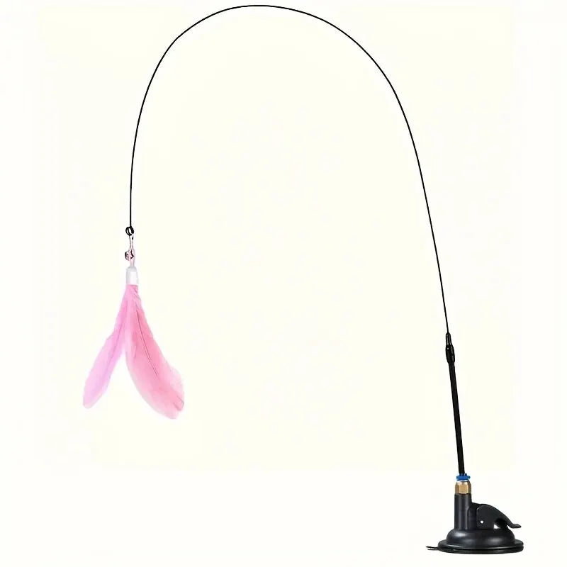 Pink feather cat teaser toy, Pink Enhanced style | Pawnests